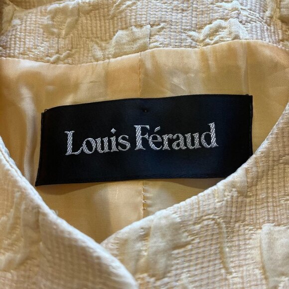 Louis Feraud Vintage Blazer Yellow Textured Button Down Long Sleeve Ladies 10 - Picture 3 of 10